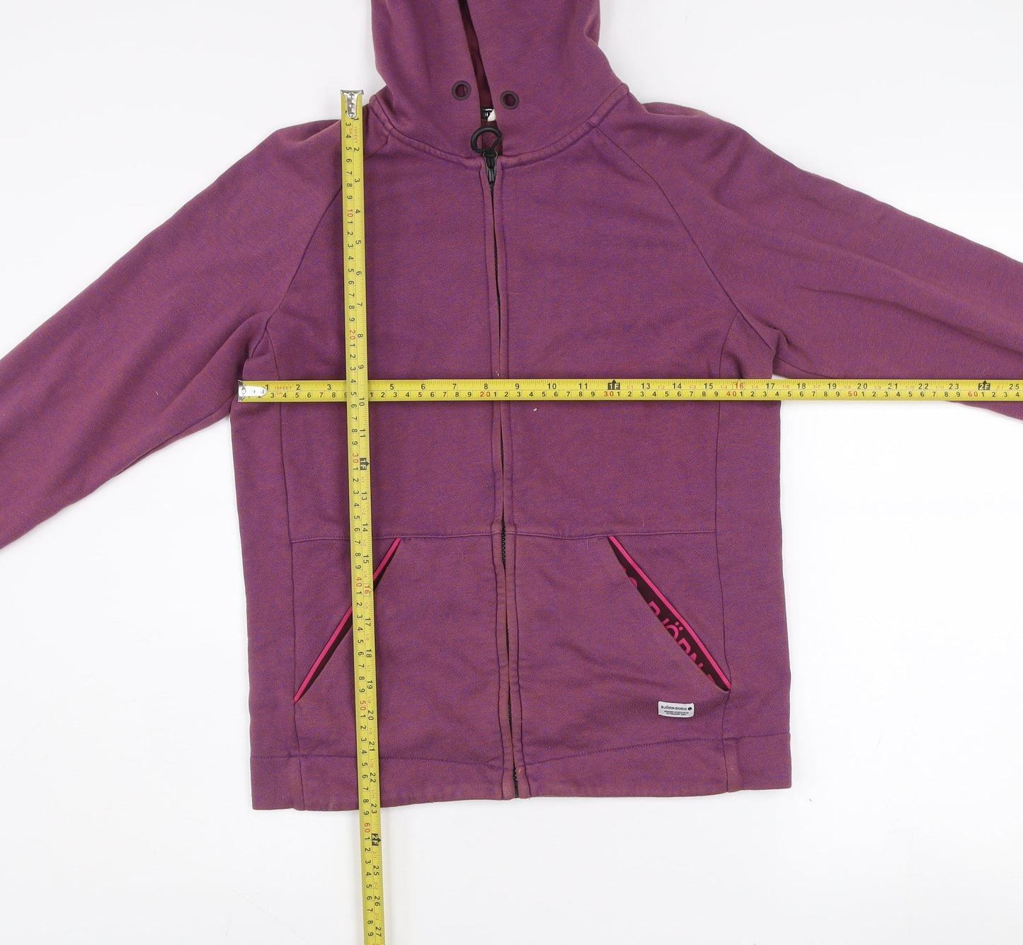 Björn Borg Women's Purple Cotton Blend Hooded Zip Jacket Size M