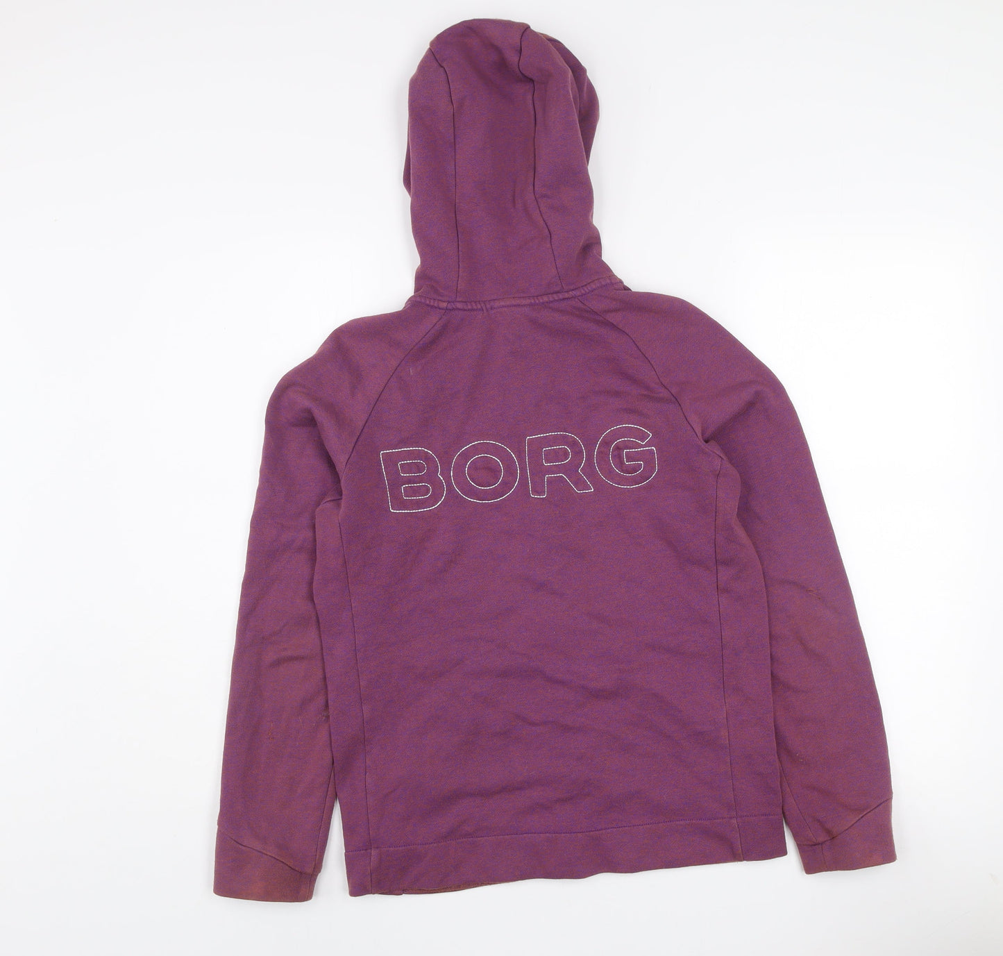 Björn Borg Women's Purple Cotton Blend Hooded Zip Jacket Size M