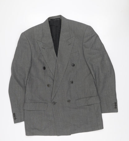 Marks and Spencer St Michael Men's Grey Wool Blend Double-Breasted Blazer 38in Chest