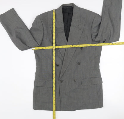 Marks and Spencer St Michael Men's Grey Wool Blend Double-Breasted Blazer 38in Chest