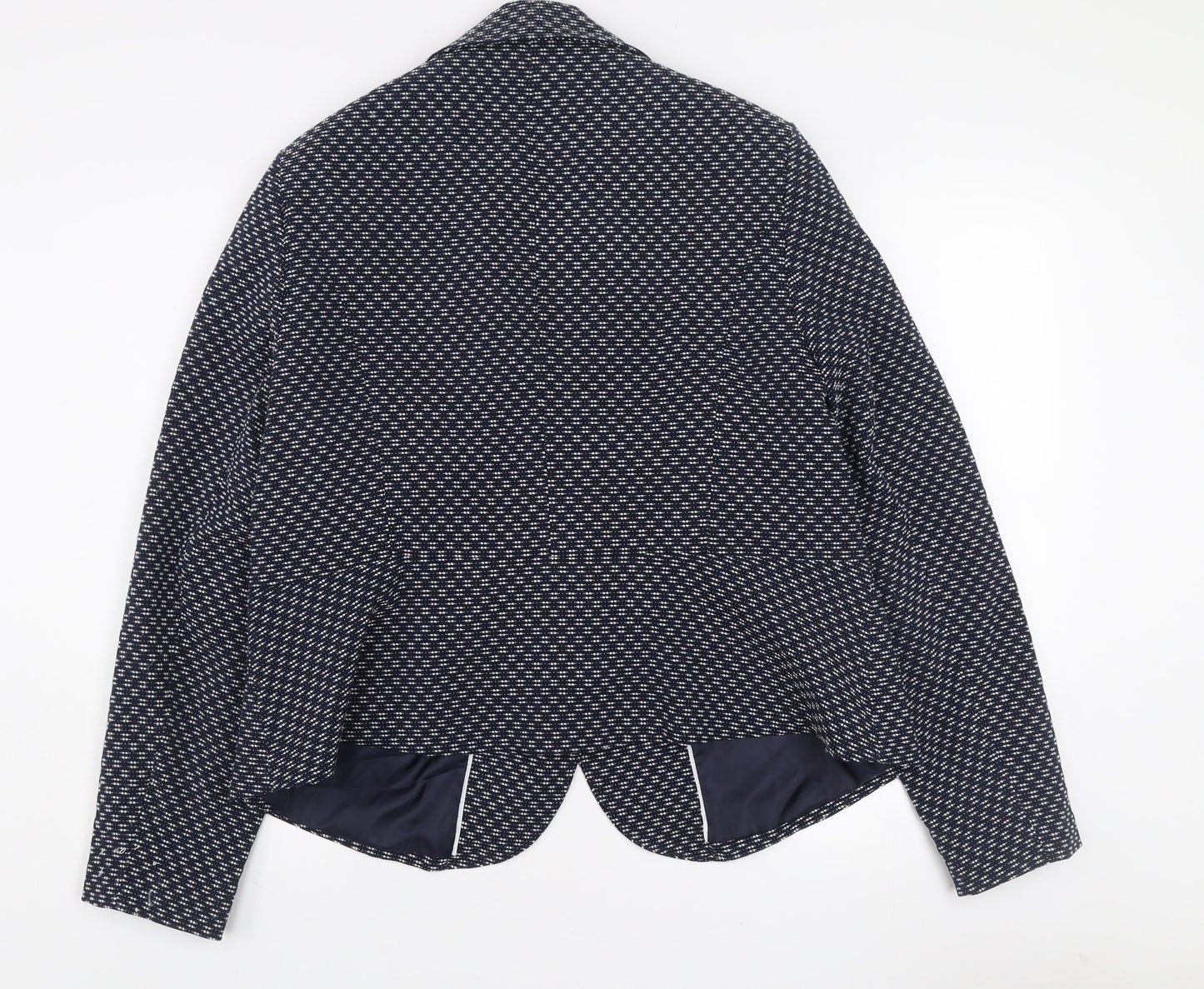 Tu Women Blue Check Blazer Size 22 Regular Fit Notch Lapel