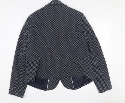 Tu Women Blue Check Blazer Size 22 Regular Fit Notch Lapel