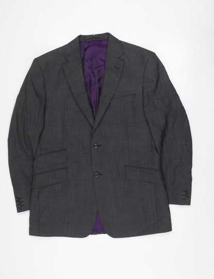 Marks and Spencer Men's Grey Wool Blazer Jacket Medium 40in Classic Fit