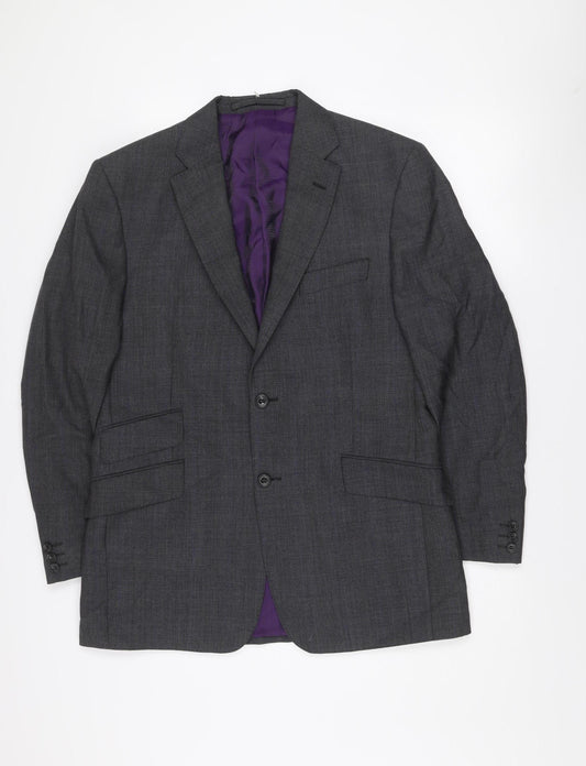 Marks and Spencer Men's Grey Wool Blazer Jacket Medium 40in Classic Fit