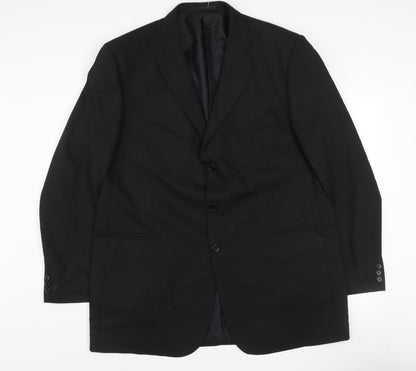 Marks and Spencer Men's Black 46L Wool Blend Single Breasted Jacket
