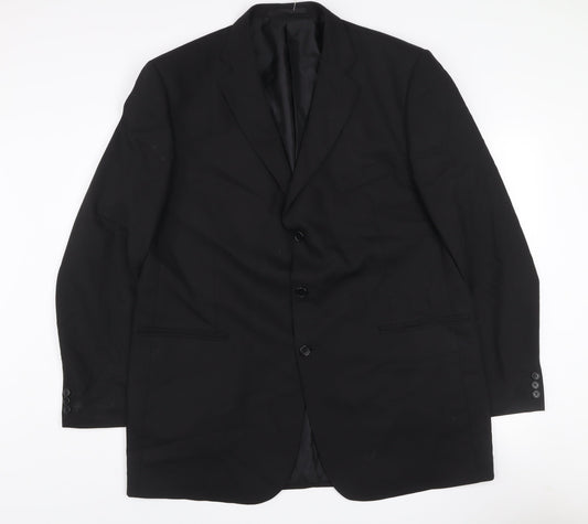 Marks and Spencer Men's Black 46L Wool Blend Single Breasted Jacket