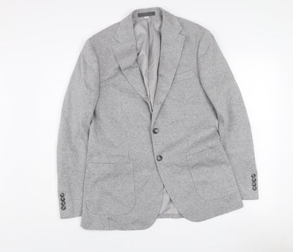 Marks and Spencer Men’s Grey Check Blazer Jacket 38R Cotton Blend