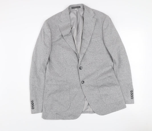 Marks and Spencer Men’s Grey Check Blazer Jacket 38R Cotton Blend