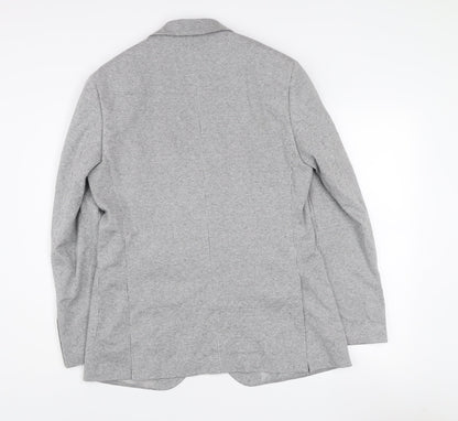 Marks and Spencer Men’s Grey Check Blazer Jacket 38R Cotton Blend