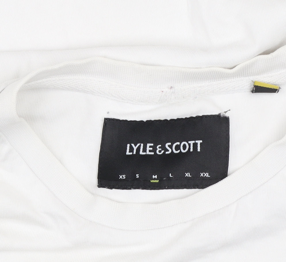 Lyle & Scott Men's White Cotton Crew Neck Short Sleeve T-Shirt Size S