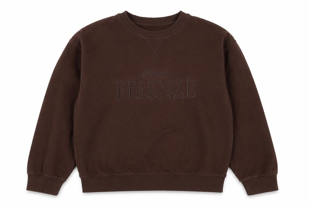 H&M Women Brown Pullover Sweatshirt Size S Toscana Firenze Graphic