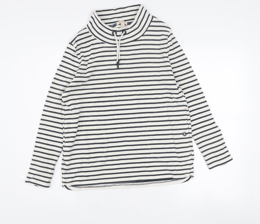 Barbour Women's Navy Stripe Cotton Pullover Sweatshirt Size 8