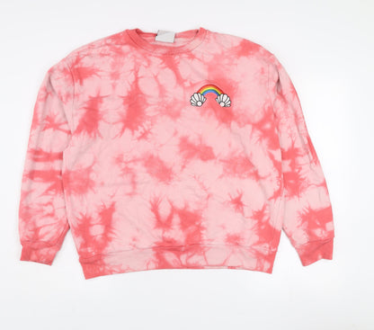 Saturday by Megan Ellaby Pink Tie Dye Rainbow Shell Sweatshirt Women’s S
