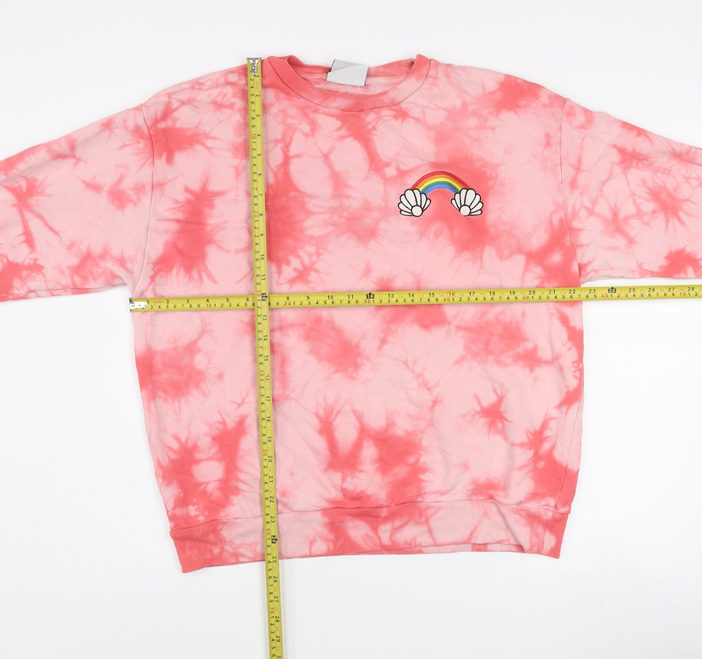 Saturday by Megan Ellaby Pink Tie Dye Rainbow Shell Sweatshirt Women’s S