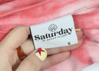 Saturday by Megan Ellaby Pink Tie Dye Rainbow Shell Sweatshirt Women’s S