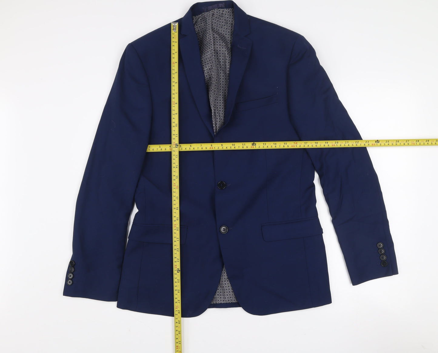 Limehaus Men's Blue 38R Regular Fit Single-Breasted Blazer