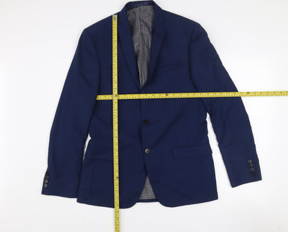 Limehaus Men's Blue 38R Regular Fit Single-Breasted Blazer