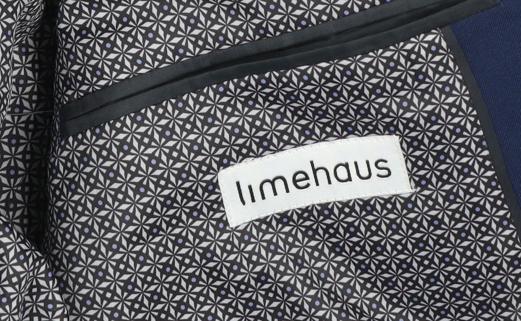 Limehaus Men's Blue 38R Regular Fit Single-Breasted Blazer