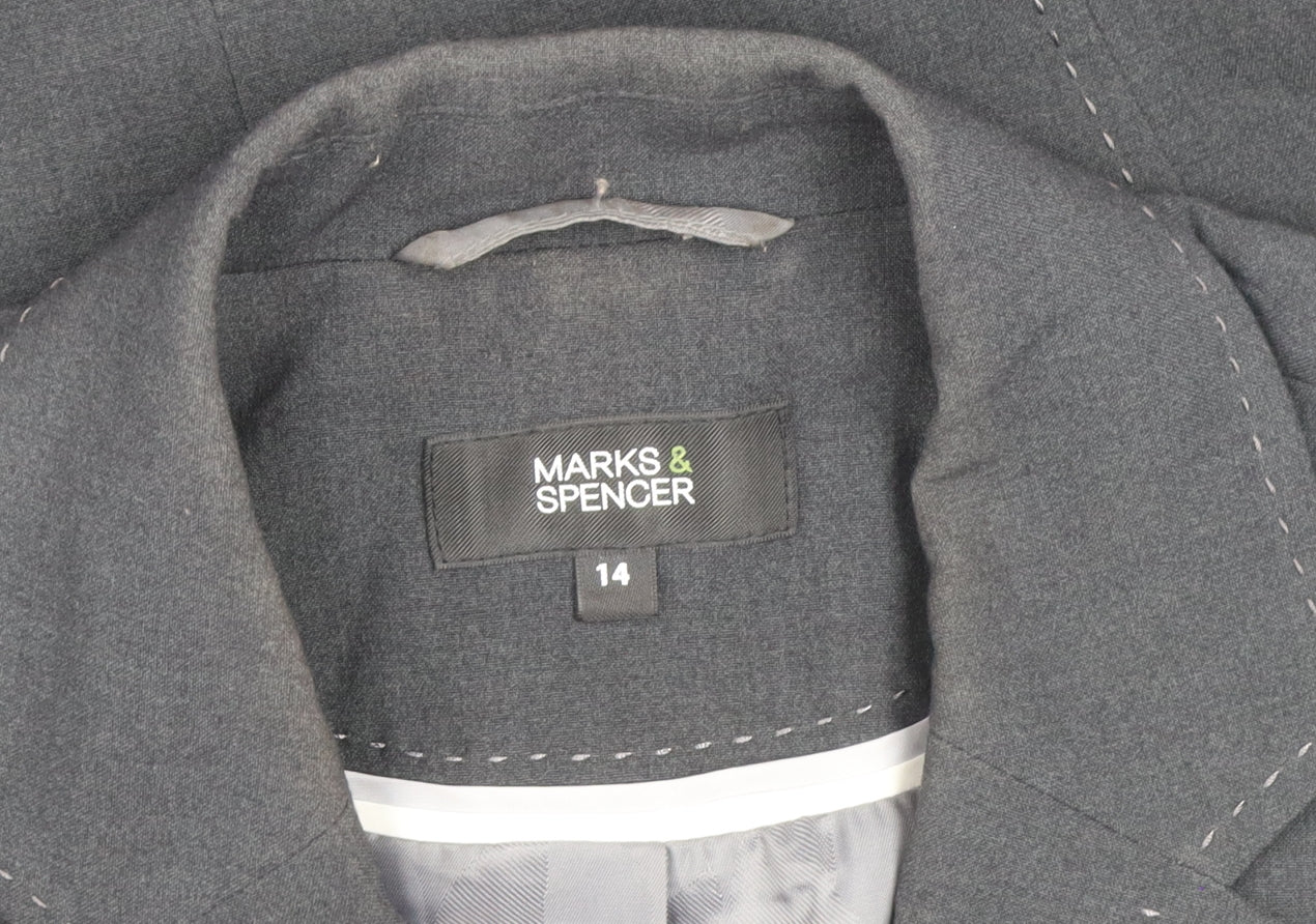 Marks and Spencer Womens Grey Size 14 Tailored Blazer Jacket