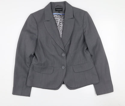Debenhams Women Grey Size 16 Tailored Two-Button Suit Jacket