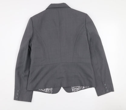 Debenhams Women Grey Size 16 Tailored Two-Button Suit Jacket
