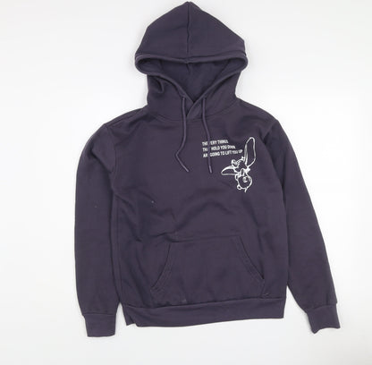Disney Womens Navy Dumbo Hoodie 2XS Pullover Hooded Sweatshirt