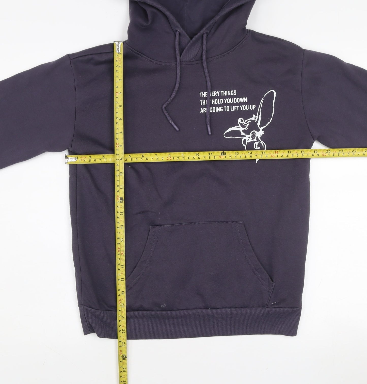Disney Womens Navy Dumbo Hoodie 2XS Pullover Hooded Sweatshirt