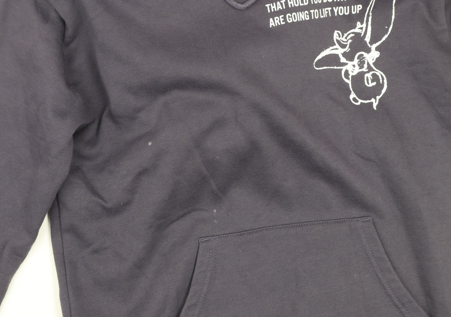 Disney Womens Navy Dumbo Hoodie 2XS Pullover Hooded Sweatshirt