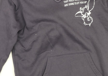 Disney Womens Navy Dumbo Hoodie 2XS Pullover Hooded Sweatshirt