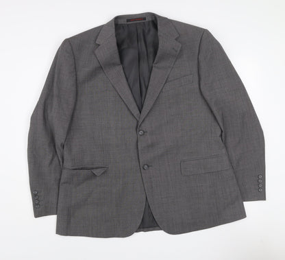 Jeff Banks Mens Grey Wool Blend Travel Plus Blazer Jacket 44 Short