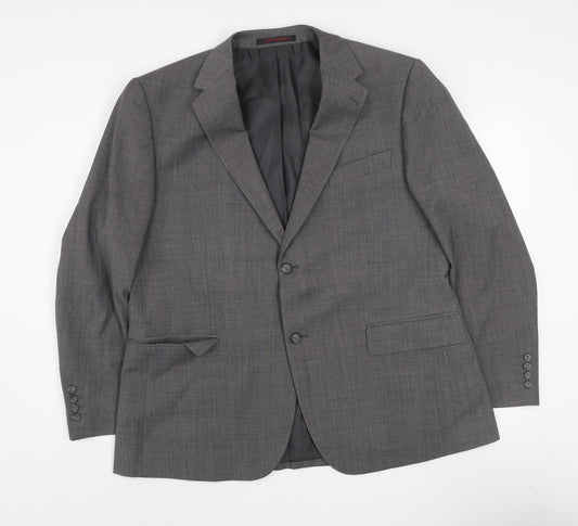 Jeff Banks Mens Grey Wool Blend Travel Plus Blazer Jacket 44 Short