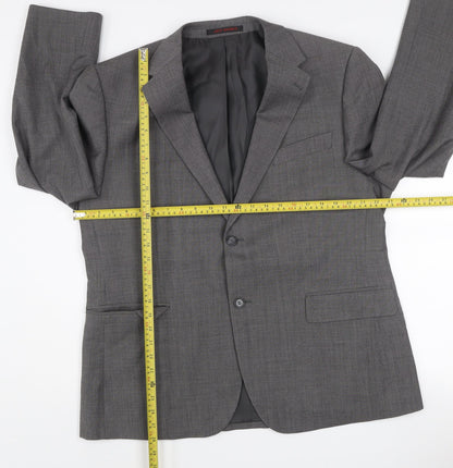 Jeff Banks Mens Grey Wool Blend Travel Plus Blazer Jacket 44 Short