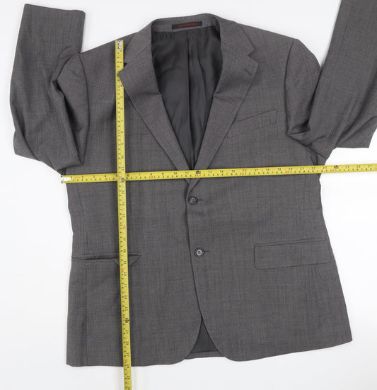Jeff Banks Mens Grey Wool Blend Travel Plus Blazer Jacket 44 Short