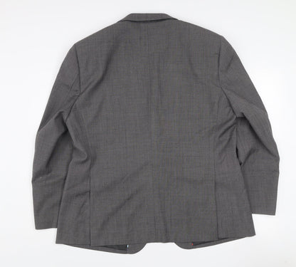 Jeff Banks Mens Grey Wool Blend Travel Plus Blazer Jacket 44 Short