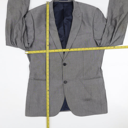 Next Men's Grey 42 Long Single-Breasted Blazer Jacket