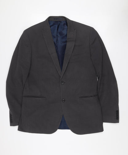 Next Tailoring Men's Grey 42L Tailored Fit Wool Blend Blazer