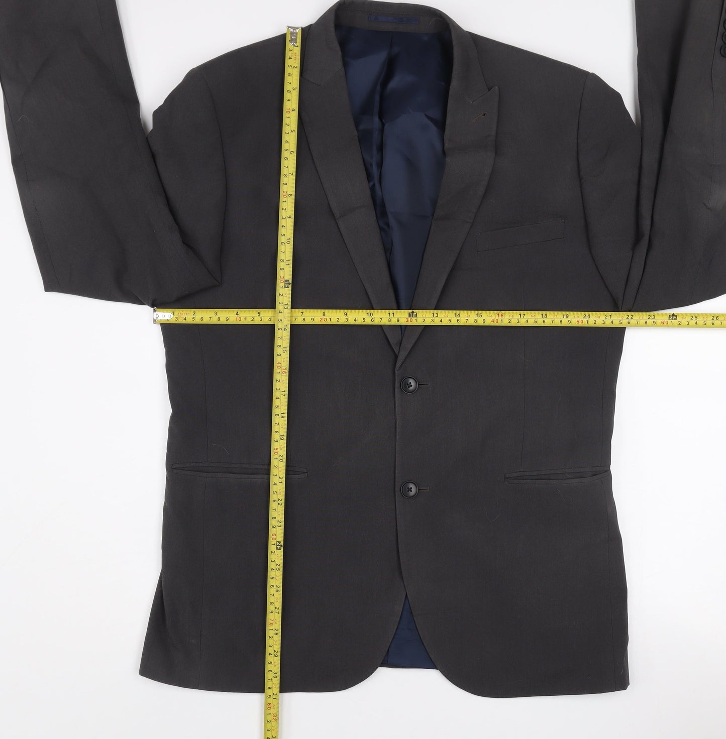 Next Tailoring Men's Grey 42L Tailored Fit Wool Blend Blazer