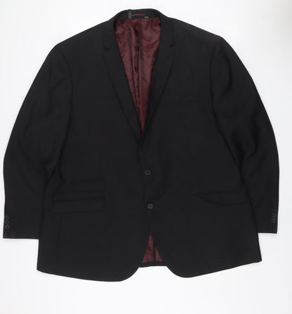 Williams & Brown London Men's Black Regular Fit Two-Button Blazer Jacket Size 52