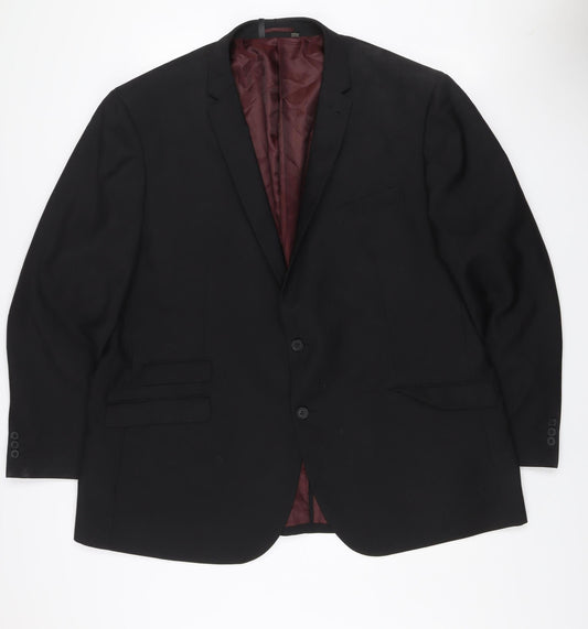 Williams & Brown London Men's Black Regular Fit Two-Button Blazer Jacket Size 52