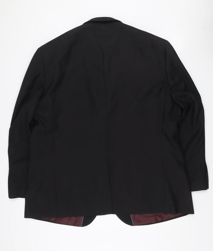 Williams & Brown London Men's Black Regular Fit Two-Button Blazer Jacket Size 52
