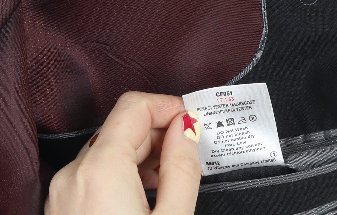 Williams & Brown London Men's Black Regular Fit Two-Button Blazer Jacket Size 52