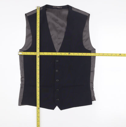 Next Men's Blue Regular Fit Waistcoat Size 36 Formal Classic Style