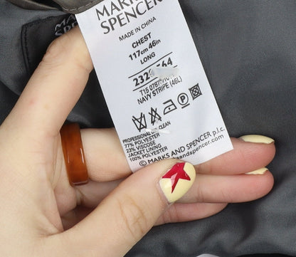 Marks and Spencer Men’s Navy Stripe 46L Long Suit Jacket