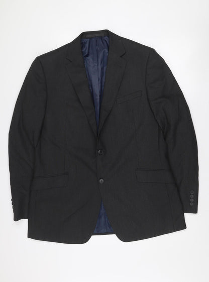 Marks and Spencer Men's Grey 44L Slim Fit Wool Blend Blazer Jacket