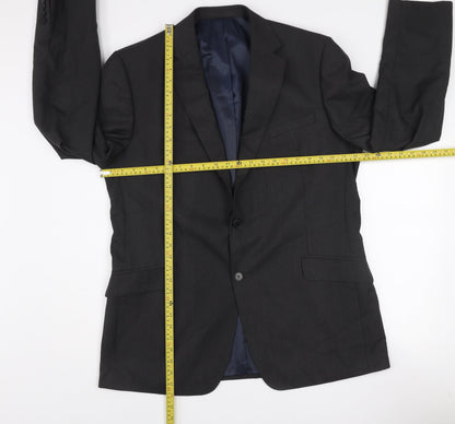 Marks and Spencer Men's Grey 44L Slim Fit Wool Blend Blazer Jacket