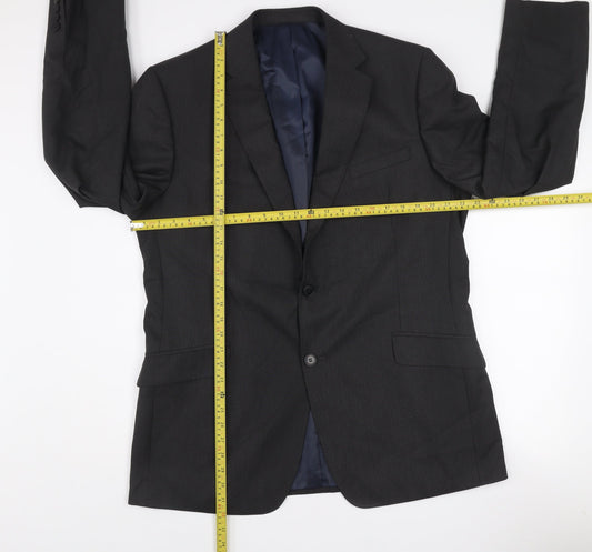 Marks and Spencer Men's Grey 44L Slim Fit Wool Blend Blazer Jacket