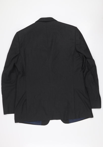Marks and Spencer Men's Grey 44L Slim Fit Wool Blend Blazer Jacket