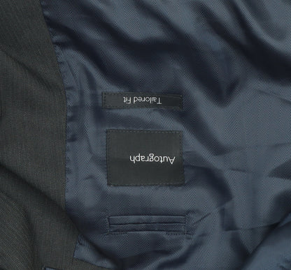 Marks and Spencer Men's Grey 44L Slim Fit Wool Blend Blazer Jacket