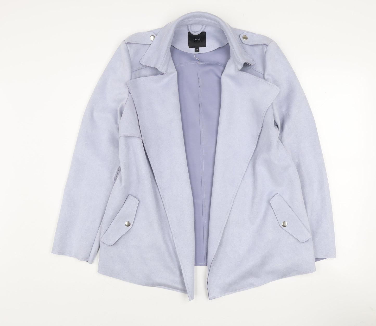 Next Women Blue Size 12 Regular Fit Notch Lapel Tailored Blazer