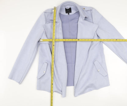 Next Women Blue Size 12 Regular Fit Notch Lapel Tailored Blazer